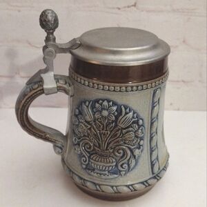 VTG Original King Beer Stein West Germany 408 Half Litre Pewter Lid Kelheim